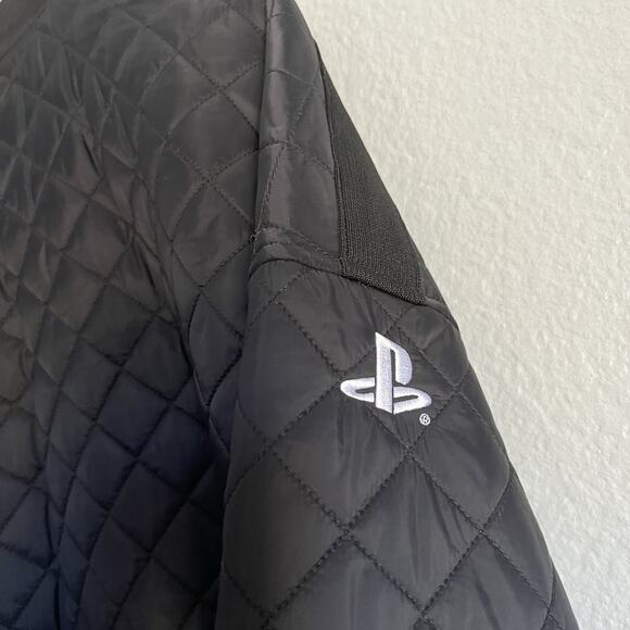 Mercer Mettle Boxy Quilted Bomber Puffer Jacket Women S Black Pockets Logo NMT - Picture 5 of 7